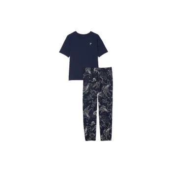 VICTORIA'S SECRET Pajama Set Women's Navy Blue Print