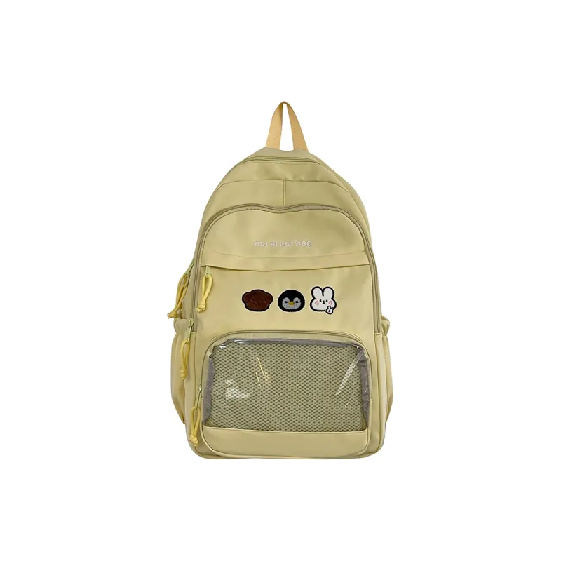 NX DOUGHNUT Nylon Fabric Backpack Unisex White/Black/Yellow/Blue/Pink-10