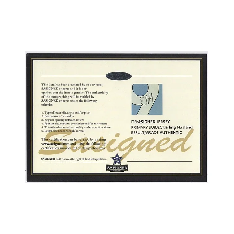 Three For Haaland Manchester City Signed Soccer Apparel Jersey Manchester City Framed With SA Certificate-3