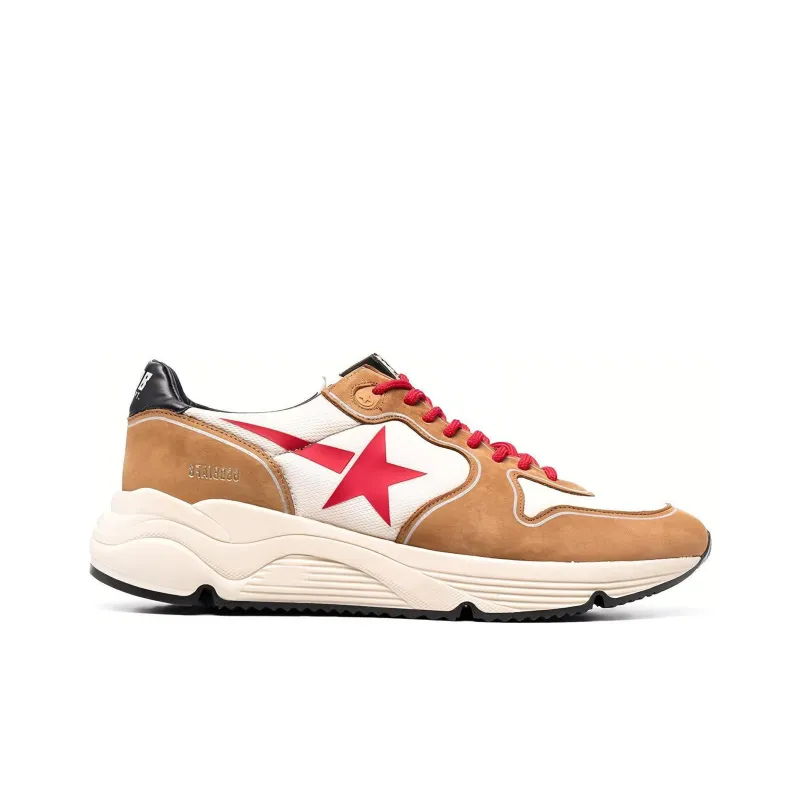 Golden Goose Running Sole Cushioned Anti Slip And Wear Resistant Lightweight Low Top Casual Shoes Men's White Brown Red-1