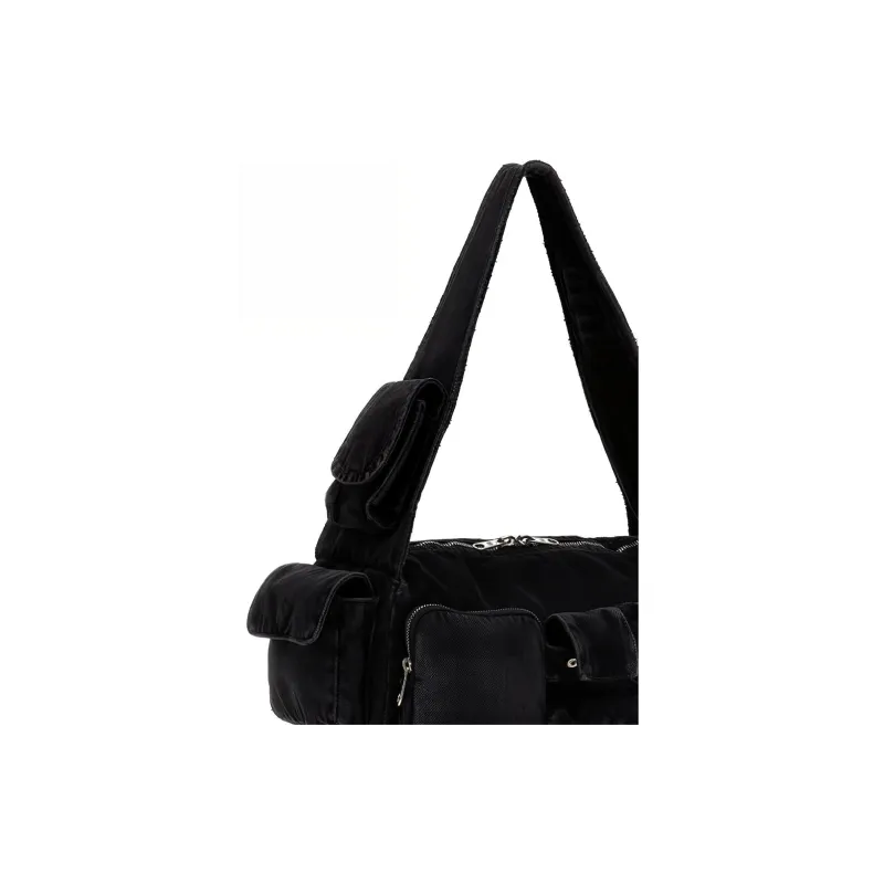 Balenciaga Superbusy Cotton Handbag Shoulder Bag Small Size Men's Black-2