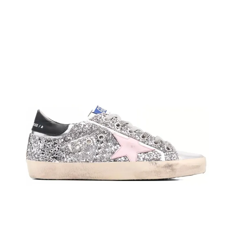 Golden Goose Super Star Low Top Stylish Skateboarding Shoes Women's Silver-1