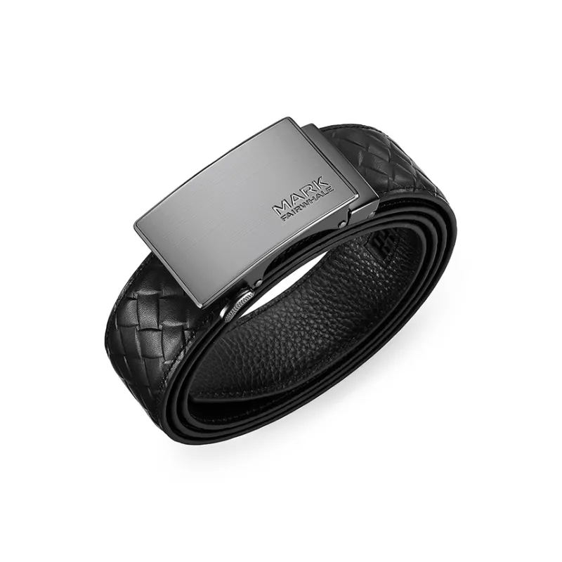 FAIRWHALE Casual Matte Business Automatic Buckle Genuine Leather Belt Top Grain Cow Leather Belts Men's Width 3.5CM-3