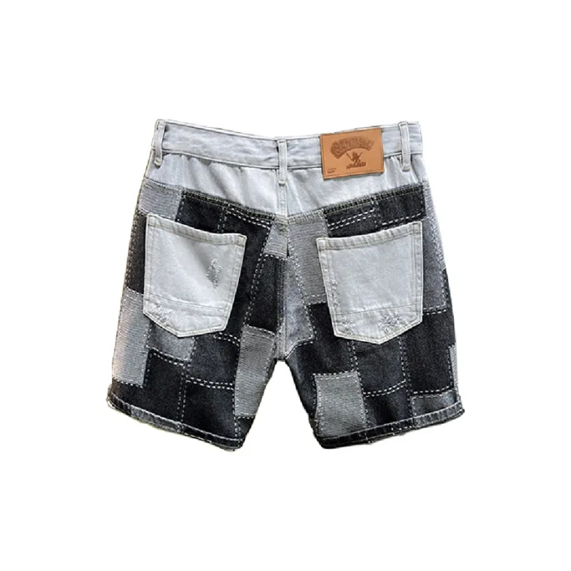 SANTASTIC Denim Shorts Men's Black Gray-1