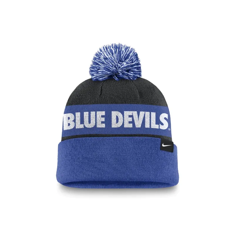 Nike Duke Blue Devils Primetime Peak Men's Nike College Cuffed Pom Beanie-1
