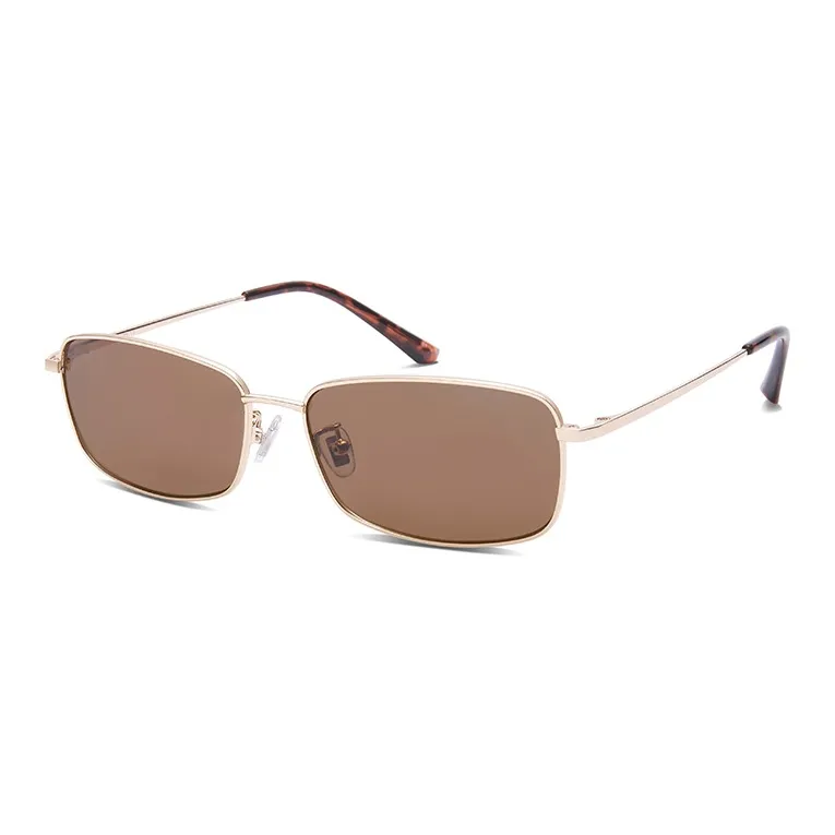 LOHO Alloy Rectangular Sunglasses Unisex Gunmetal-12