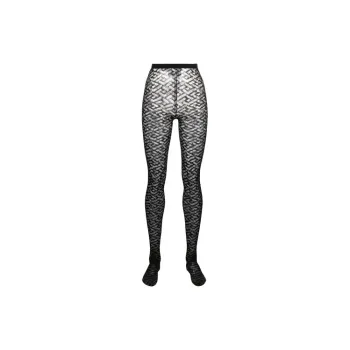VERSACE Monogram Tulle Tights 'Black'