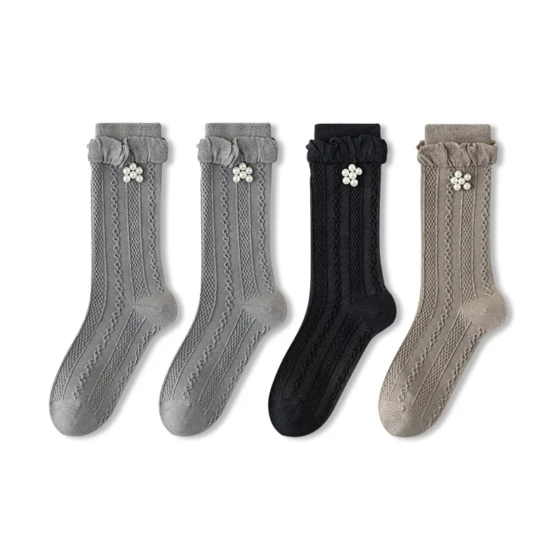 JIAZINI Mid Calf Socks Women's 4 Pack-38