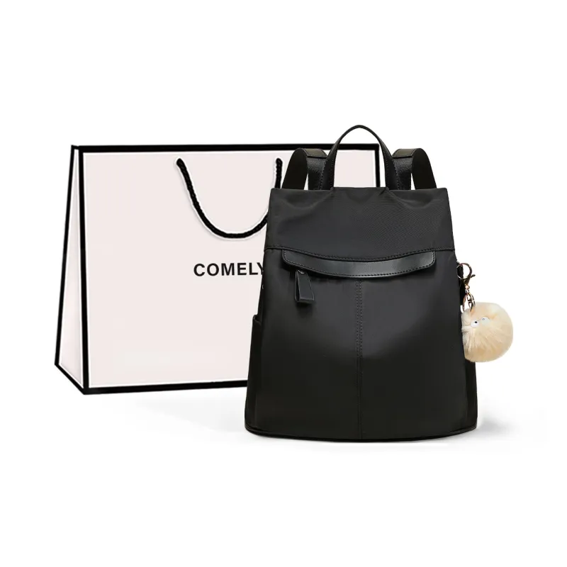 COMELY Oxford Travel Bags Backpack Medium Size Women's Black-0