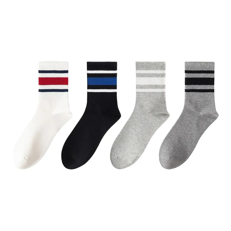 MIIOW Mid Calf Socks Men's 4 Pack-15