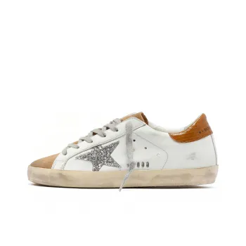 Golden Goose Super Star Low Top Stylish Skateboarding Shoes Women's White Brown