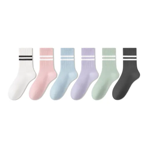 B&C.Room Mid Calf Socks Women's 6 Pack