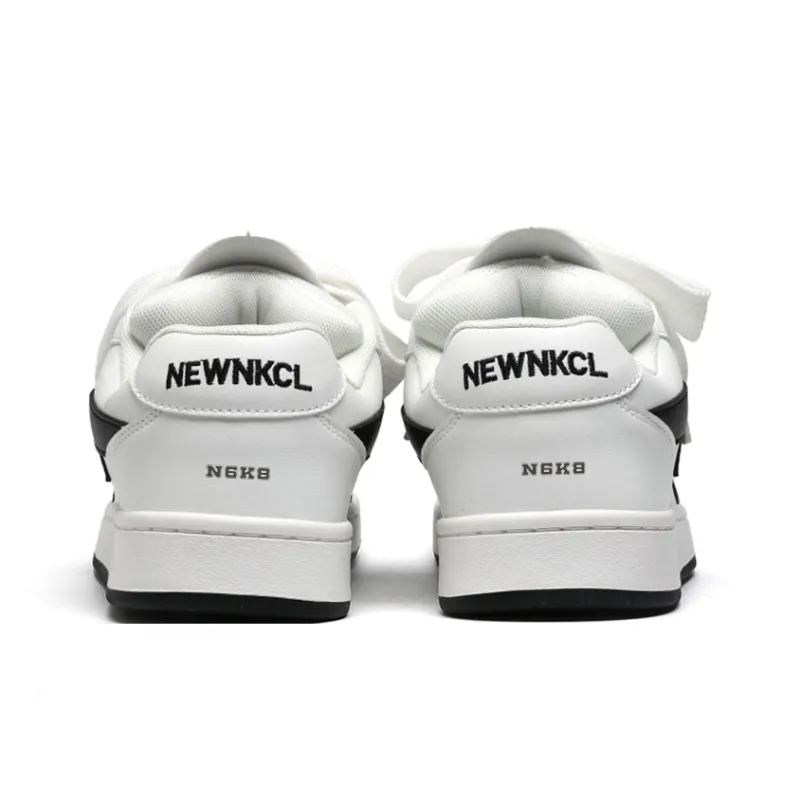 N6K8 Anti Slip And Wear Resistant Lightweight Low Top Skateboard Shoes Unisex White Black Gift Box Set-4