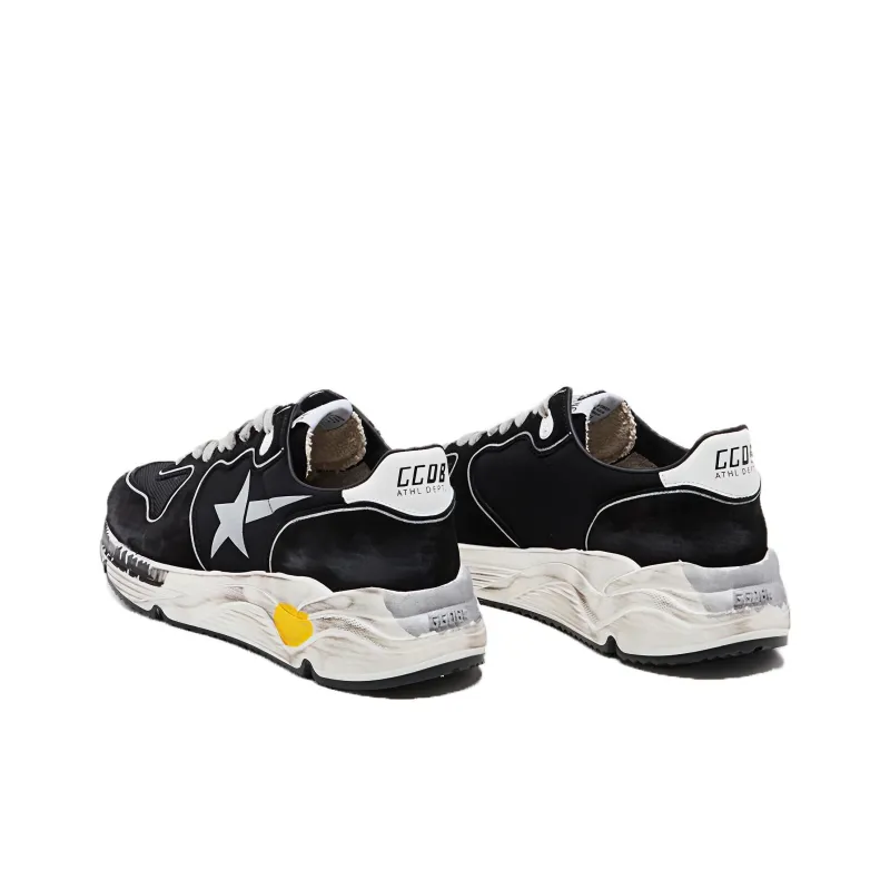 Golden Goose Running Sole Low Top Casual Shoes Men's Black White Yellow-3
