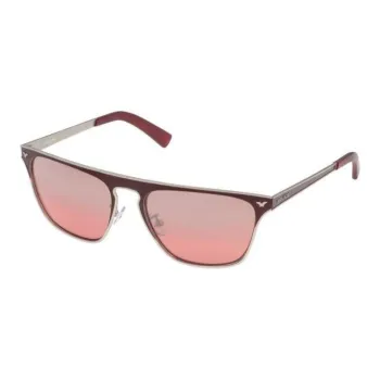 Police Metal Square Sunglasses Women's Red