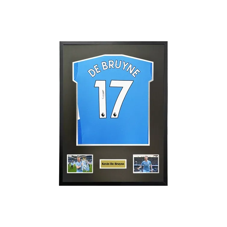 Three For 21-22 Manchester City De Bruyne Signed Soccer Apparel Jersey Includes Certificate And Framing-1
