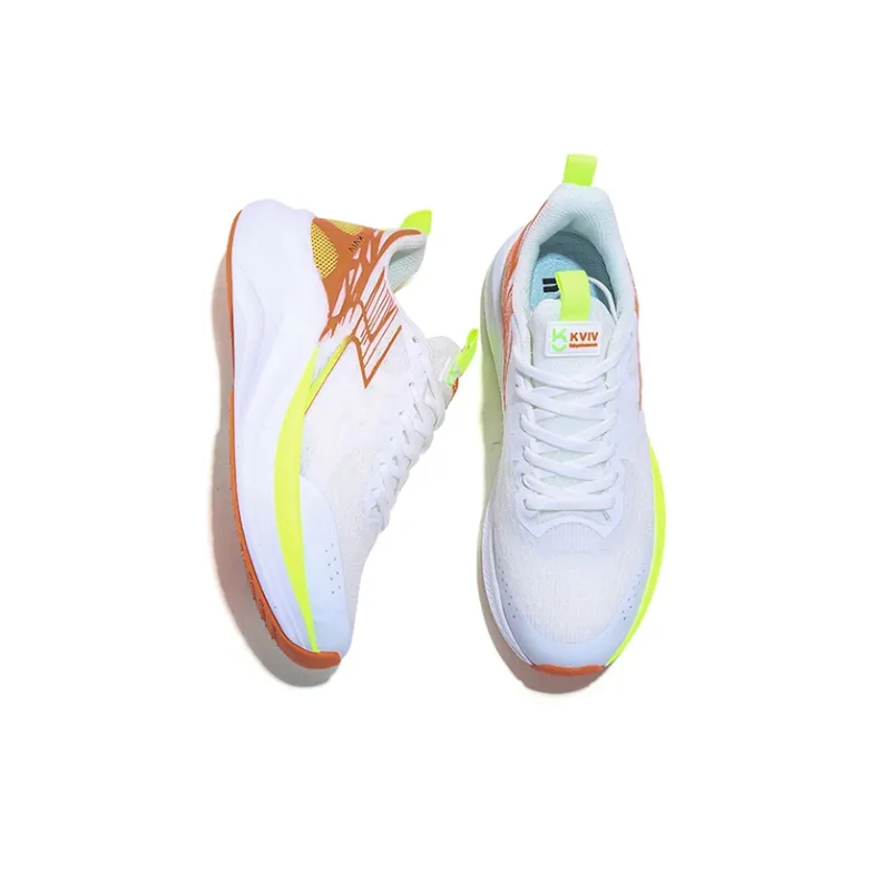 KVIV Anti Slip And Wear Resistant Lightweight Low Top Casual Running Shoes Unisex Orange Yellow-4