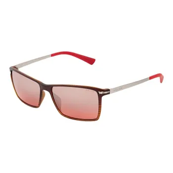 Police Injection Molded Rectangular Sunglasses Men's Red