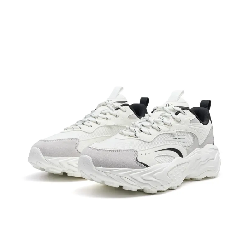 XTEP Migratory Lightweight Height Increasing Low Top Casual Shoes Men's Sail White-3