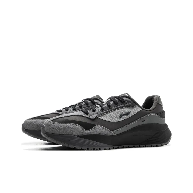 LiNing Load Capacity 2.0 Anti Slip Wear Resistant Low Top Casual Shoes Men's Gray Black-2