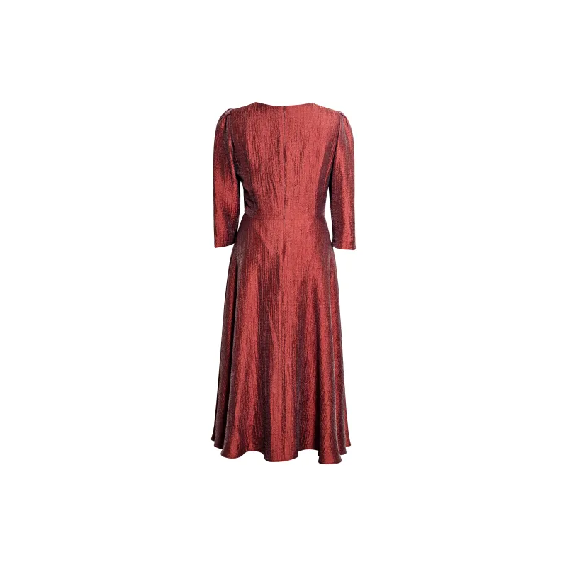 ROEYSHOUSE Long Sleeved Dresses Women's Brick Red-1