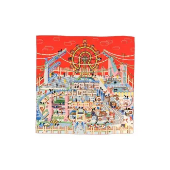 HERMES Cashmere Shawls Women's Orange