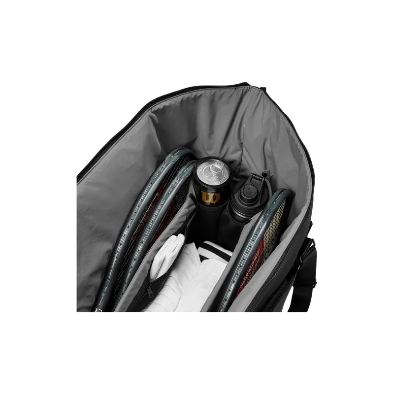 Wilson RF 01 Series Tennis Racket Bags Polyester PU Sports Scenario Unisex Holds 6 Rackets Black-4