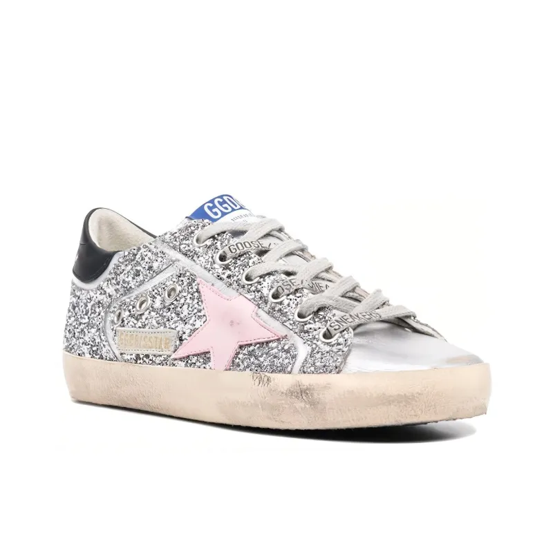 Golden Goose Super Star Low Top Stylish Skateboarding Shoes Women's Silver-2
