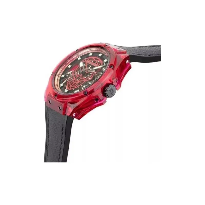 Police Wrist Watch Mechanical Movement Silicone Strap 44mm Cut Out Dial Men's Watches-1