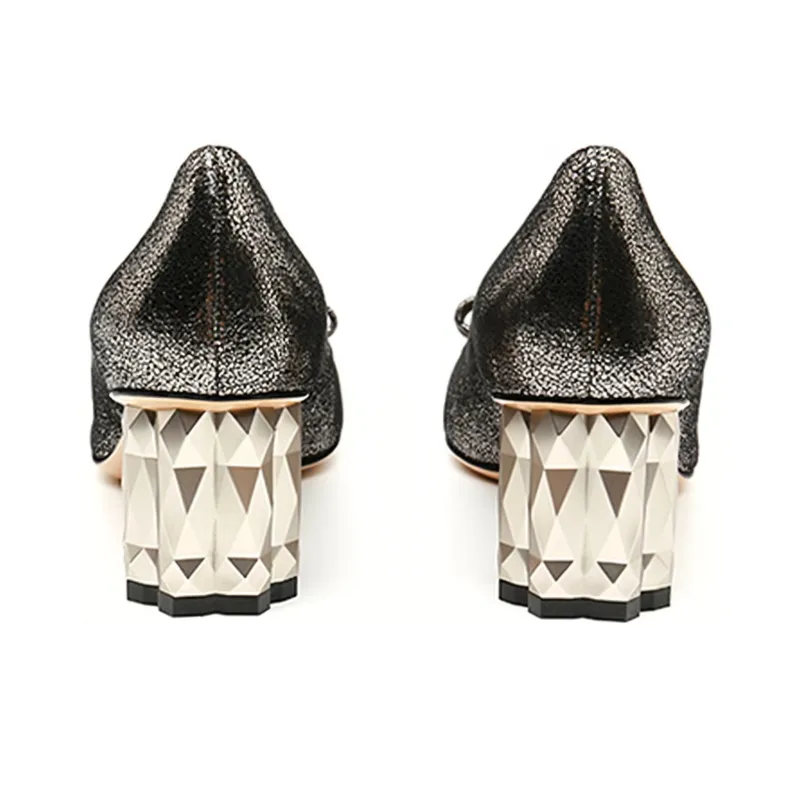 Ferragamo Mary Jane Shoes Women's Silver Gray-3
