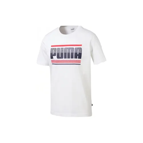 PUMA Graphic Short Sleeve T-Shirts Men White