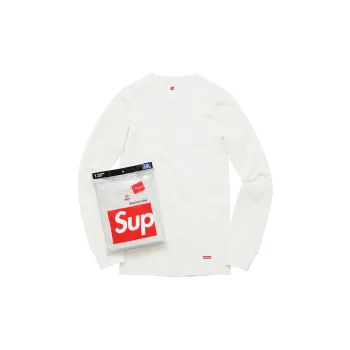 Supreme Hanes Thermal Crew 1 Pack Natural