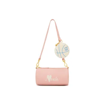 ELLE Top Grain Cow Leather Pen Holder Bag, Shoulder Bag Women's Pink/Ecru
