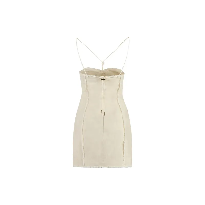 Jacquemus Frayed Mini Halter Dress-1
