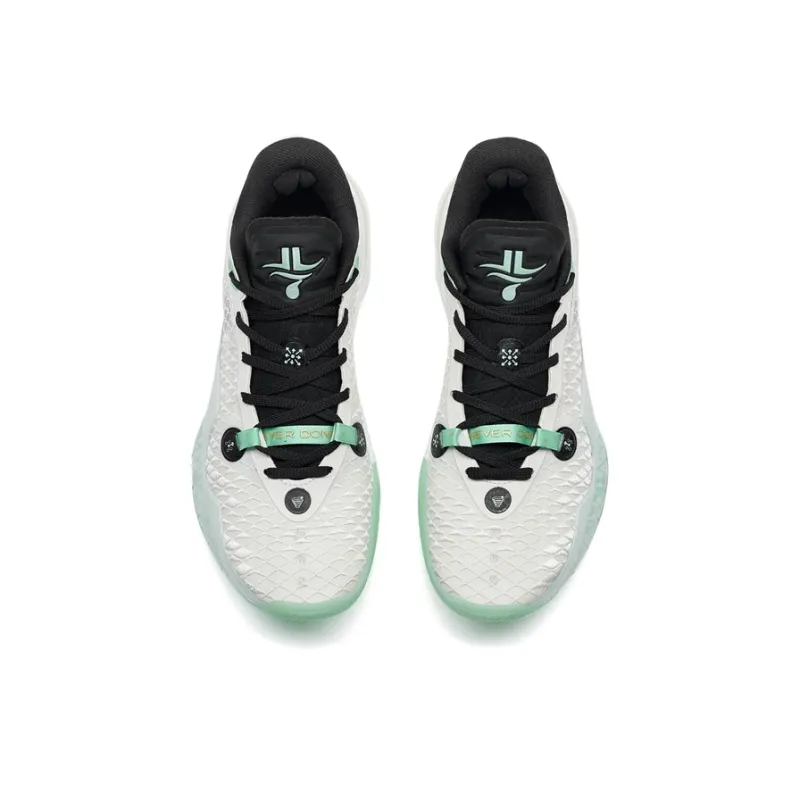 XTEP Lin Shuhao Fifth Generation Basketball Shoes Men Low Top Sail White/Qing Shui Bi-5