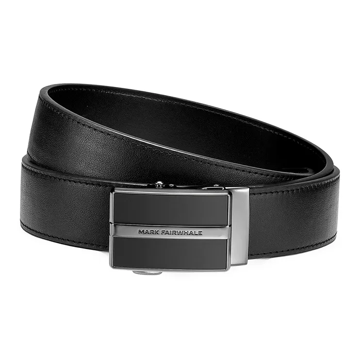 FAIRWHALE Minimalist Style Business Casual Automatic Buckle Genuine Leather Belt Cow Leather Belts Men's Width 3.5CM-2