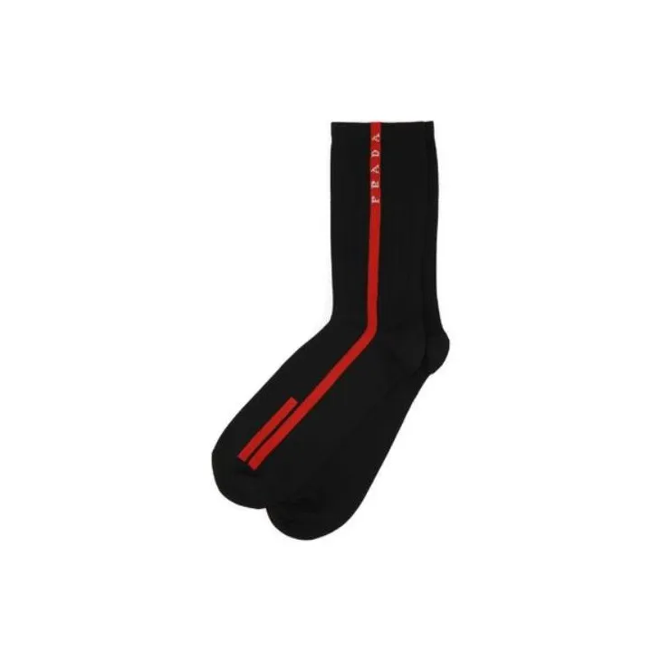 PRADA Mid-Calf Socks Men's 1 Pack Black-0