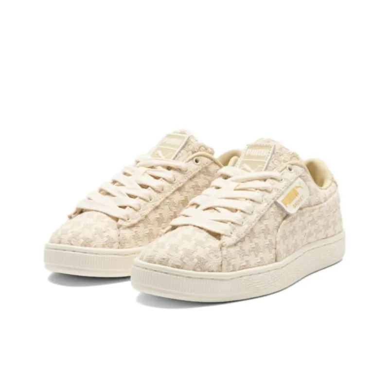 PUMA Basket Anti Slip Wear Resistant Low Top Skateboard Shoes Women's Khaki-2