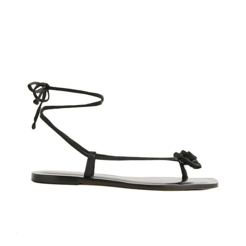 REFORMATION Vicky Rosette Strap Sandals Women's Black-1