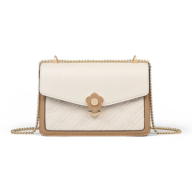 VINEY Cow Leather Shoulder Bag Crossbody Bag Small Square Bag Regular Women's Ecru-1