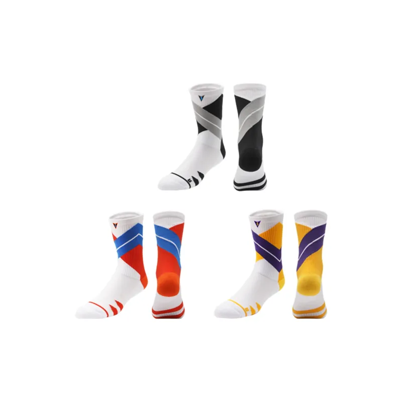 VEIDOORN Knee High Socks Unisex 3 Pack Black White Gray-8