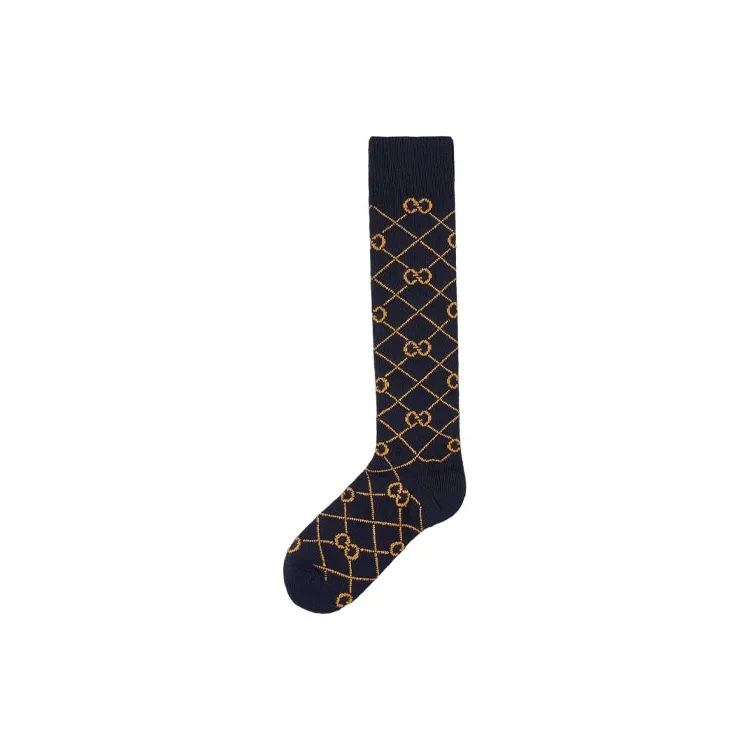 GUCCI Men's FW21 GG Logo Knitting Socks 1 Pack Black-0