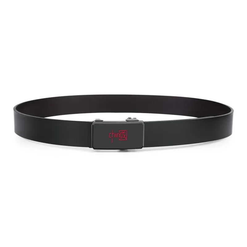WilliamPOLO Cow Leather Leather Belts Men's Red 3.4cm Wide-1