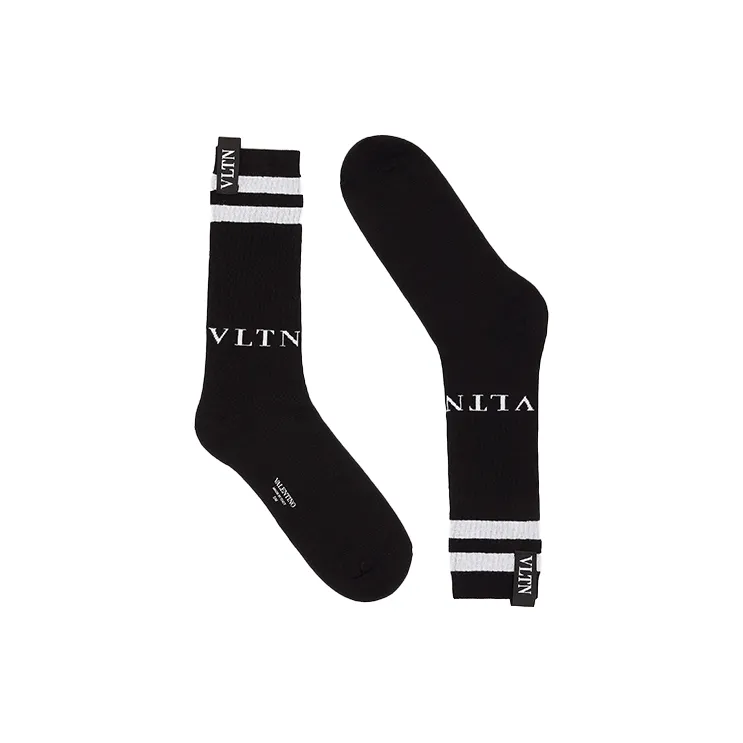 Valentino SS21 Mid-Calf Socks Men's 1 Pack Black-1