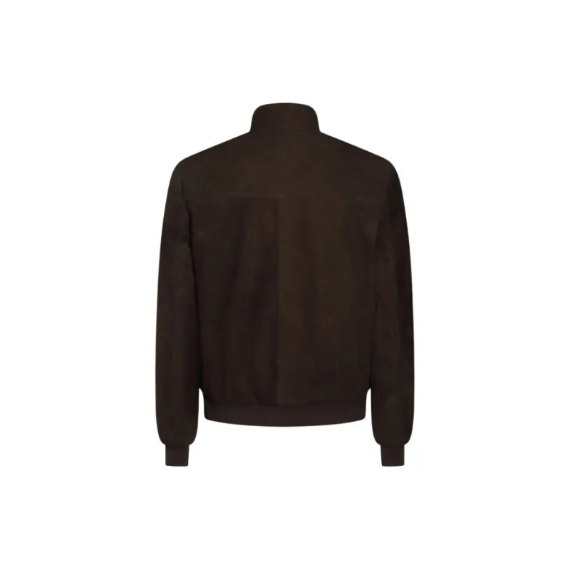 Canali Leather Bomber Jacket-1