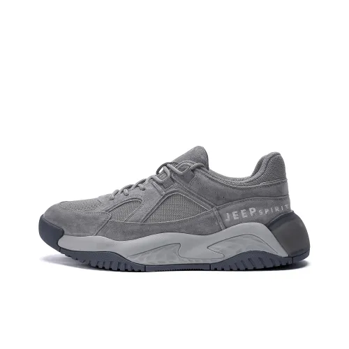 JEEP SPIRIT Anti-Slip Wear-Resistant Low-Top Platform Chunky Sneakers Men's Gray