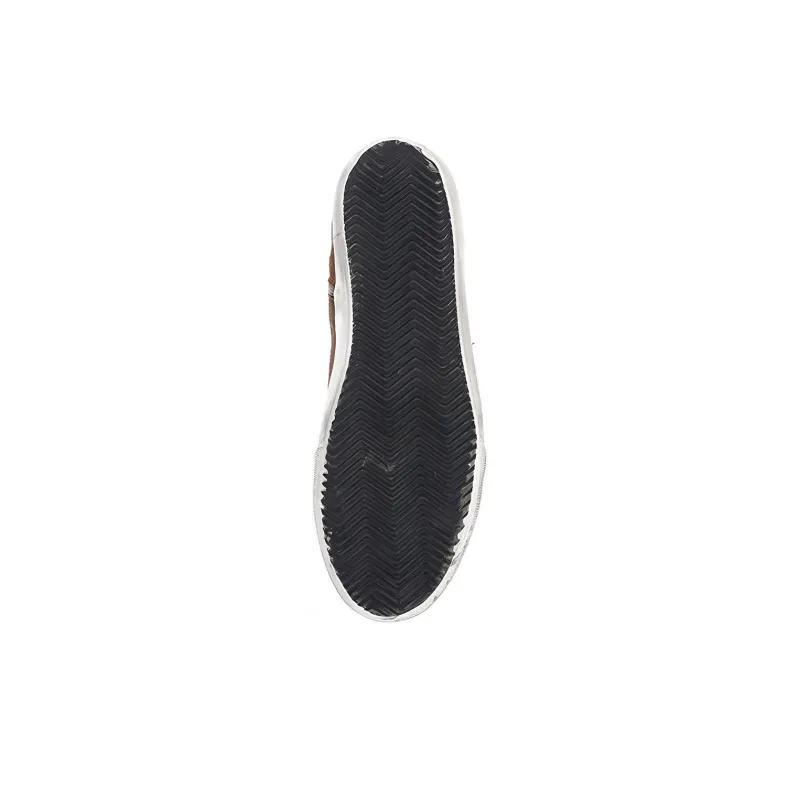 Golden Goose Francy Stylish Skateboarding Shoes Men's Brown-4