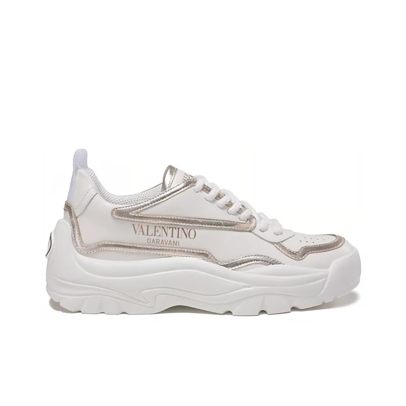 Valentino Breathable Low Top Sports Casual Shoes Women's Silver-1