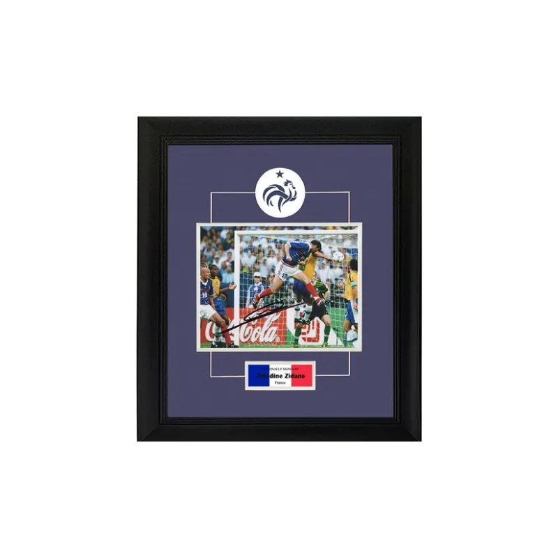 Three For Zidane Signed In Person Photo From 1998 World Cup French Team Header Framed Includes SA Certificate-1