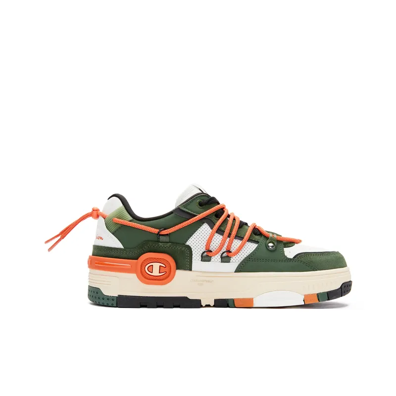 Champion Essentials Collection Bumper V1 Low Top Skateboard Shoes Men's Green Orange-1